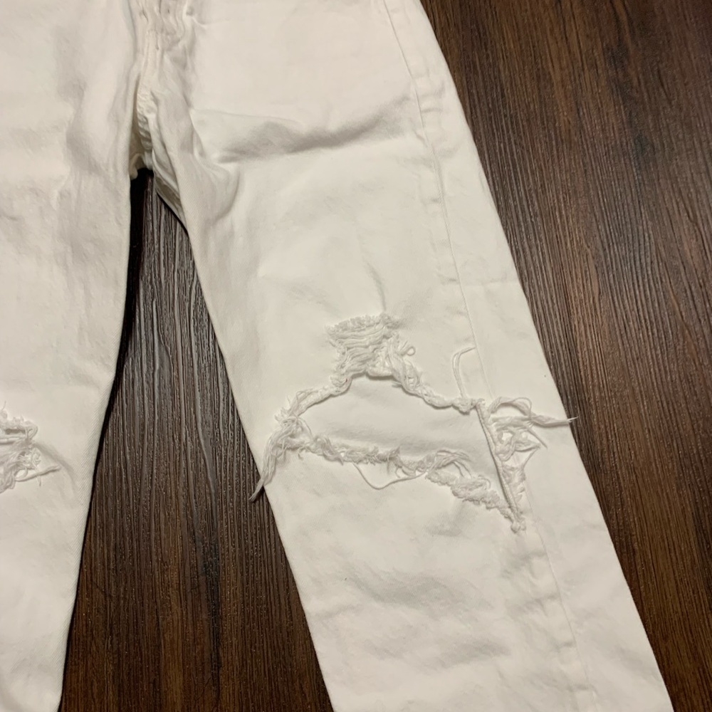Agolde Riley High Rise Crop Distressed Jeans - Picture 4 of 11